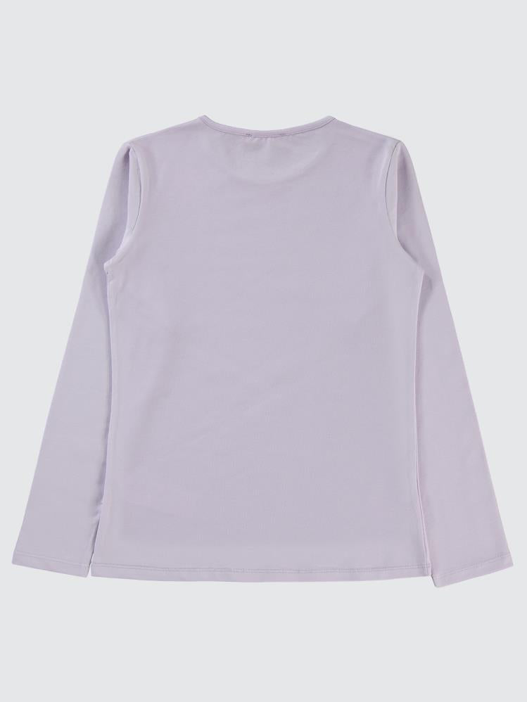 Civil Girls New York Baskılı 10-13 Yaş Sweatshirt - Lila