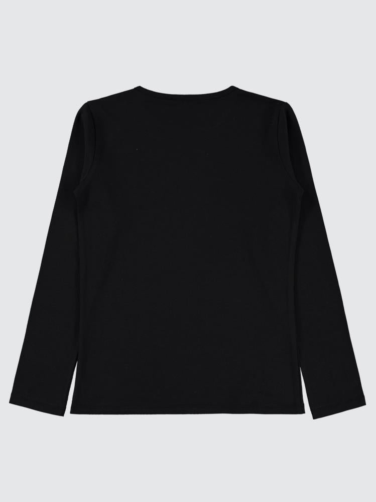 Civil Girls Back Baskılı 10-13 Yaş Sweatshirt - Siyah
