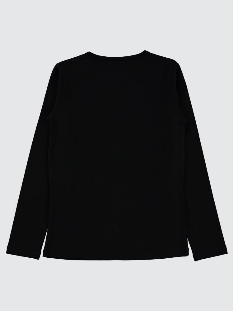 Civil Girls Stay Free Kelebek Baskılı 10-13 Yaş Sweatshirt - Siyah