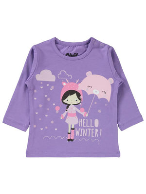 Civil Baby Hello Winter Baskılı 6-18 Ay Sweatshirt - Lila