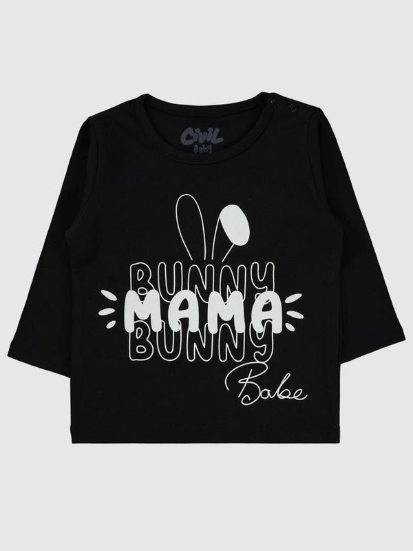 Civil Baby Bunny Baskılı 6-18 Ay Sweatshirt - Siyah