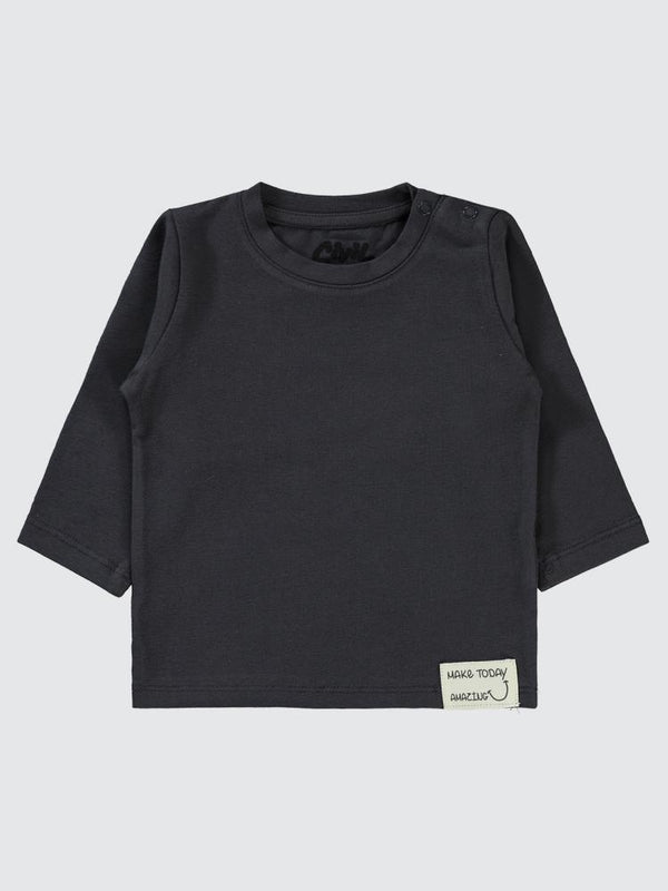 Civil Baby Basic Süs Etiketli 6-18 Ay Sweatshirt - Gri