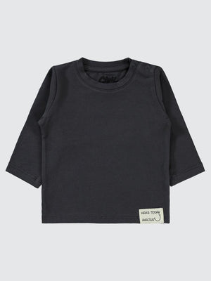 Civil Baby Basic Süs Etiketli 6-18 Ay Sweatshirt - Gri