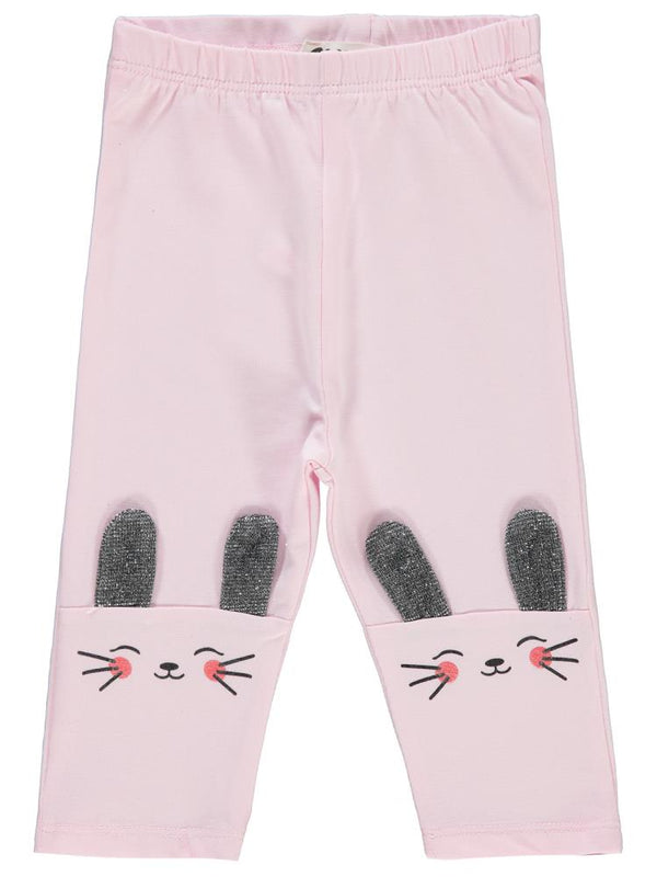 Civil Baby Kulaklı Tavşan Baskı 6-18 Ay Uzun Tayt - Pembe