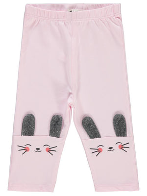 Civil Baby Kulaklı Tavşan Baskı 6-18 Ay Uzun Tayt - Pembe
