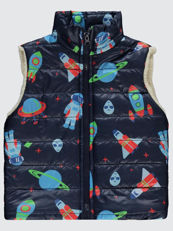 Civil Boys Uzay Desen Velsoftlu 2-5 Yaş Yelek - Lacivert