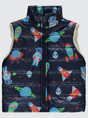 Civil Boys Uzay Desen Velsoftlu 2-5 Yaş Yelek - Lacivert