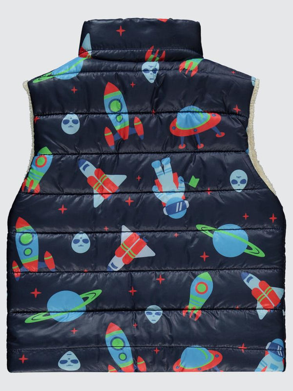 Civil Boys Uzay Desen Velsoftlu 2-5 Yaş Yelek - Lacivert