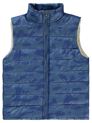 Civil Boys Kamuflaj Desen Velsoftlu 6-9 Yaş Yelek - Mavi