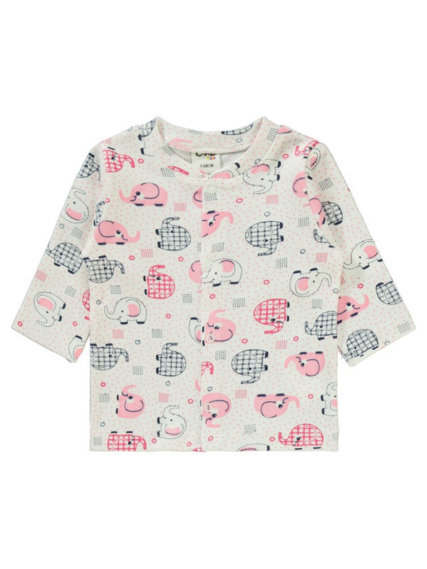 Civil Baby Fil Empirme Baskılı 1-6 Ay Pijama Takımı - Pembe