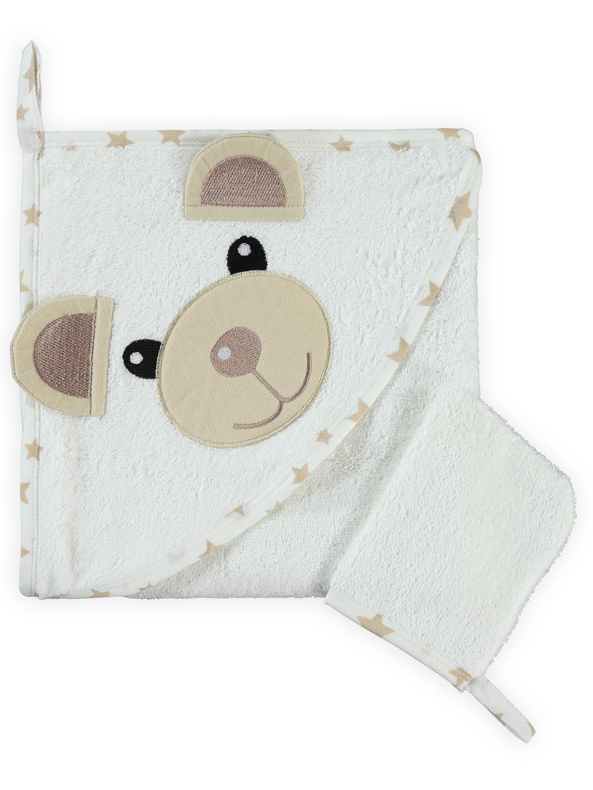 Civil Baby Ayıcık Nakışlı Havlu - Kahverengi