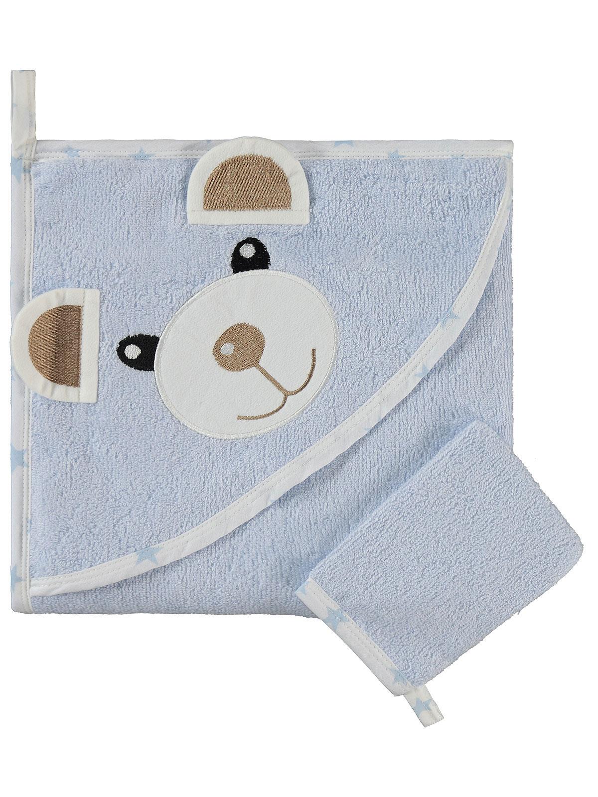 Civil Baby Ayıcık Nakışlı Havlu - Mavi