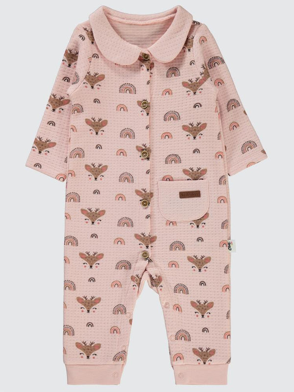 Civil Baby Gökkuşağı Etiketli 6-18 Ay Tulum - Pudra