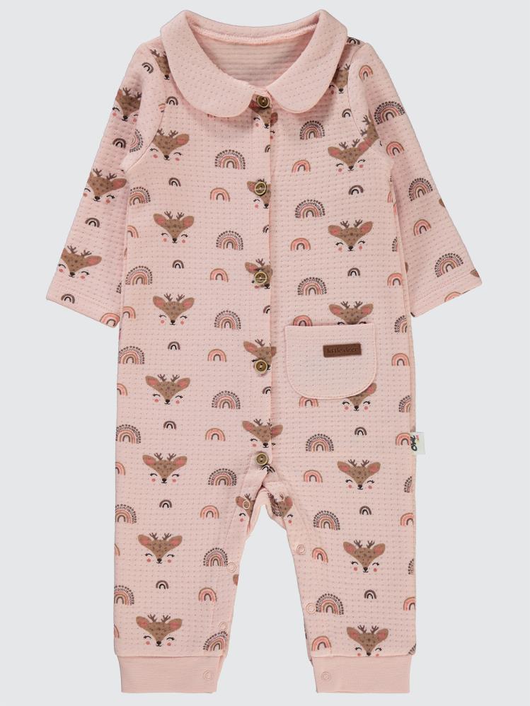 Civil Baby Gökkuşağı Etiketli 6-18 Ay Tulum - Pudra