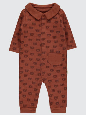 Civil Baby Ayıcık Empirmeli 6-18 Ay Tulum - Kahverengi