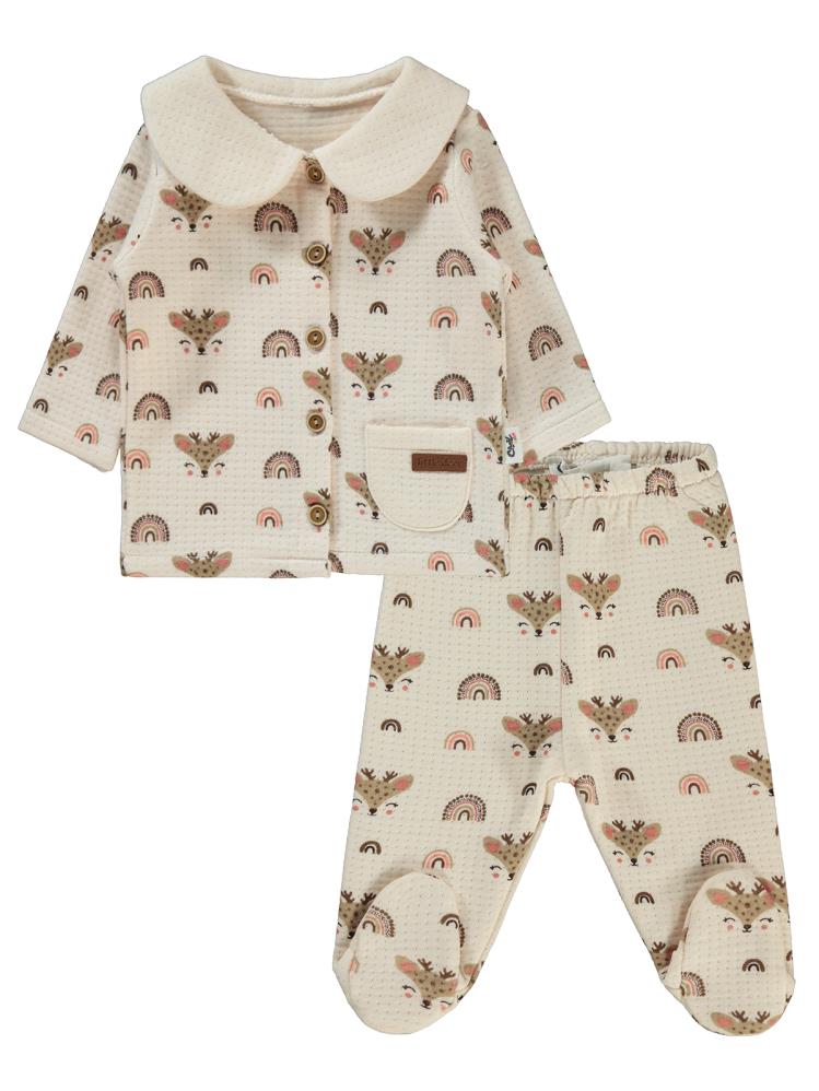 Civil Baby Gökkuşağı Etiketli 1-6 Ay Pijama Takımı - Fil Dişi