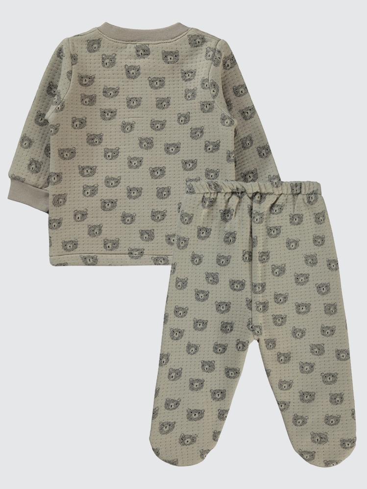 Civil Baby Ayıcık Empirmeli 1-6 Ay Pijama Takımı - Bej