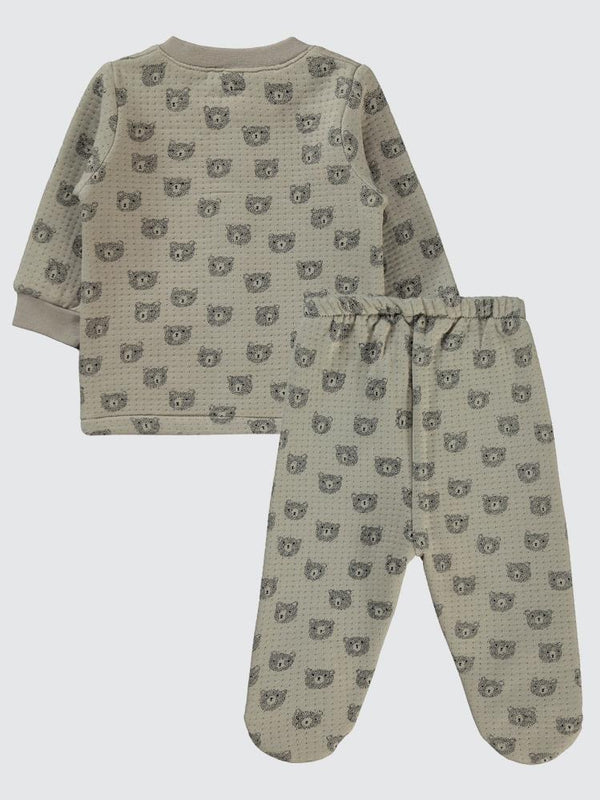 Civil Baby Ayıcık Empirmeli 1-6 Ay Pijama Takımı - Bej