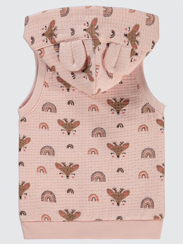 Civil Baby Geyik Empirme 6-18 Ay Yelek - Pudra