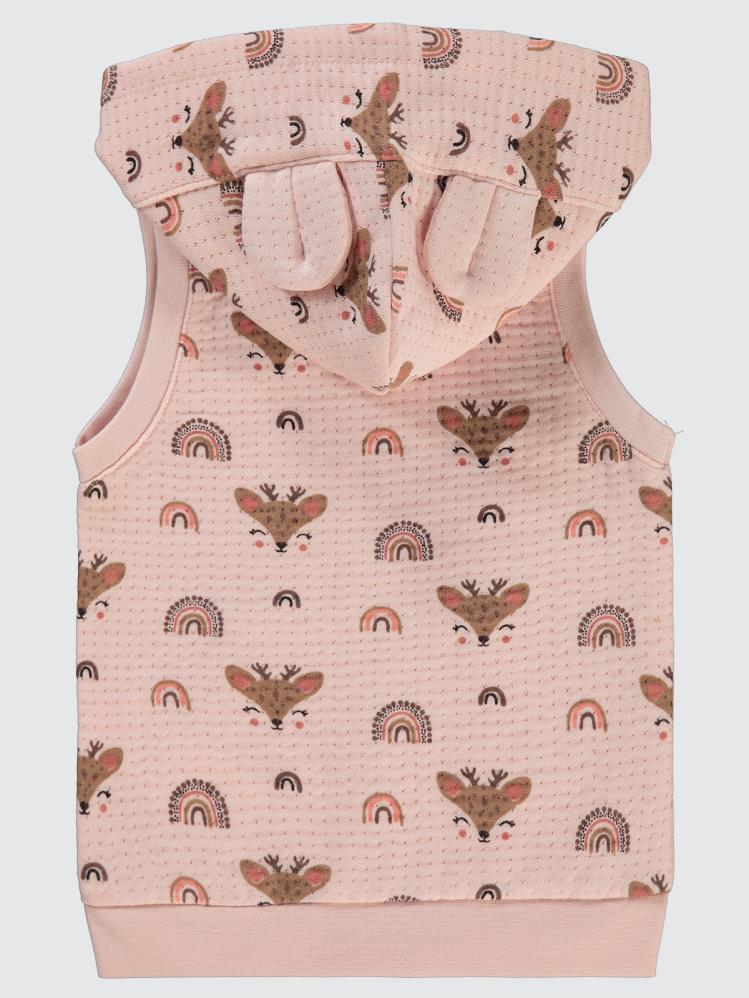 Civil Baby Geyik Empirme 6-18 Ay Yelek - Pudra