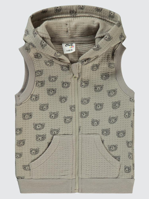 Civil Baby Ayıcık Empirmeli 6-18 Ay Yelek - Bej