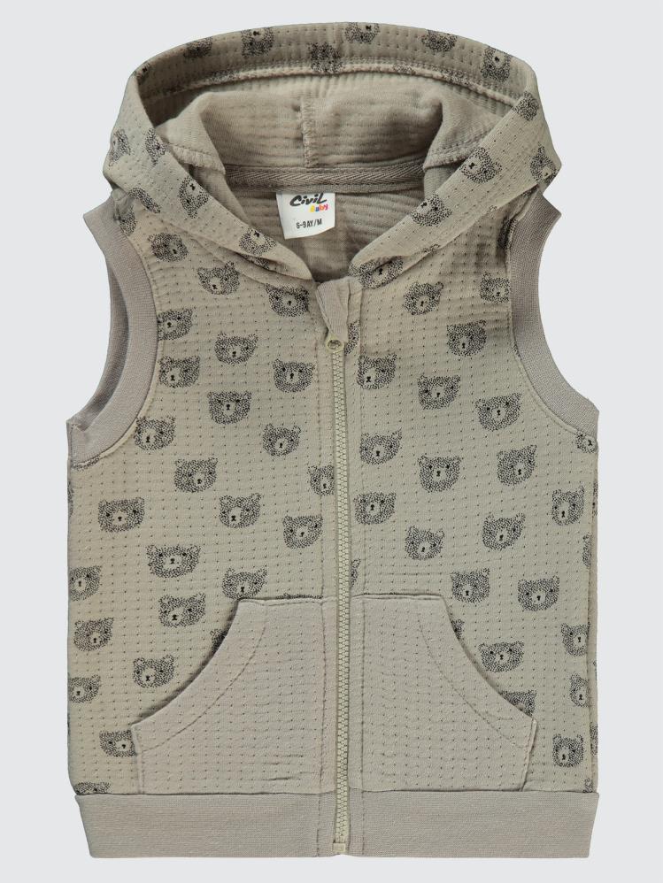 Civil Baby Ayıcık Empirmeli 6-18 Ay Yelek - Bej
