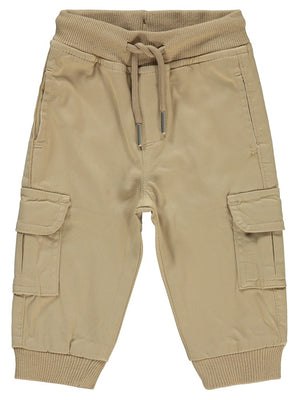 Civil Baby Bel Ribanalı Kargo Cepli 6-18 Ay Pantolon - Bej