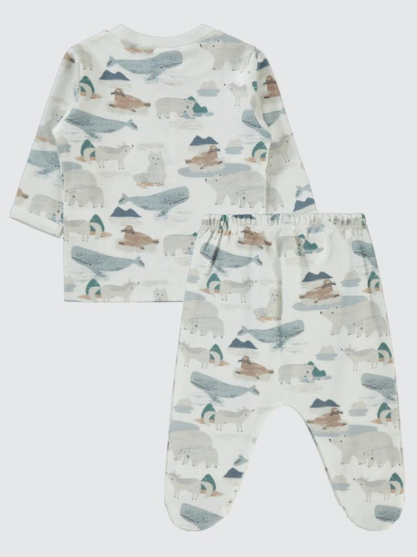 Civil Baby Hibernation Empirme 1-6 Ay Pijama Takımı - Ekru