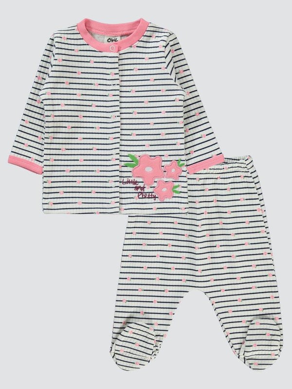 Civil Baby Lıttle And Pretty Empirme 1-6 Ay Pijama Takımı - Pembe