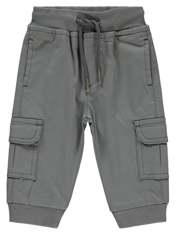 Civil Baby Bel Ribanalı Kargo Cepli 6-18 Ay Pantolon - Gri