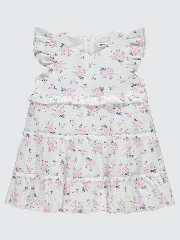 Civil Girls Çiçek Desenli 2-5 Yaş Elbise - Pembe