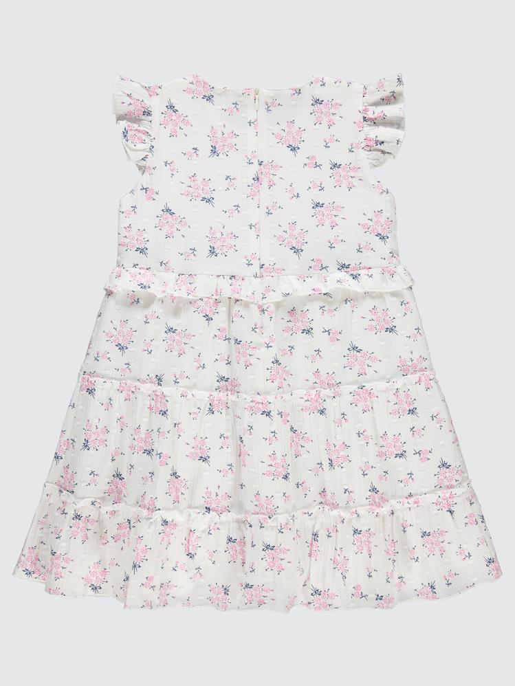 Civil Girls Çiçek Desenli 6-9 Yaş Elbise - Pembe