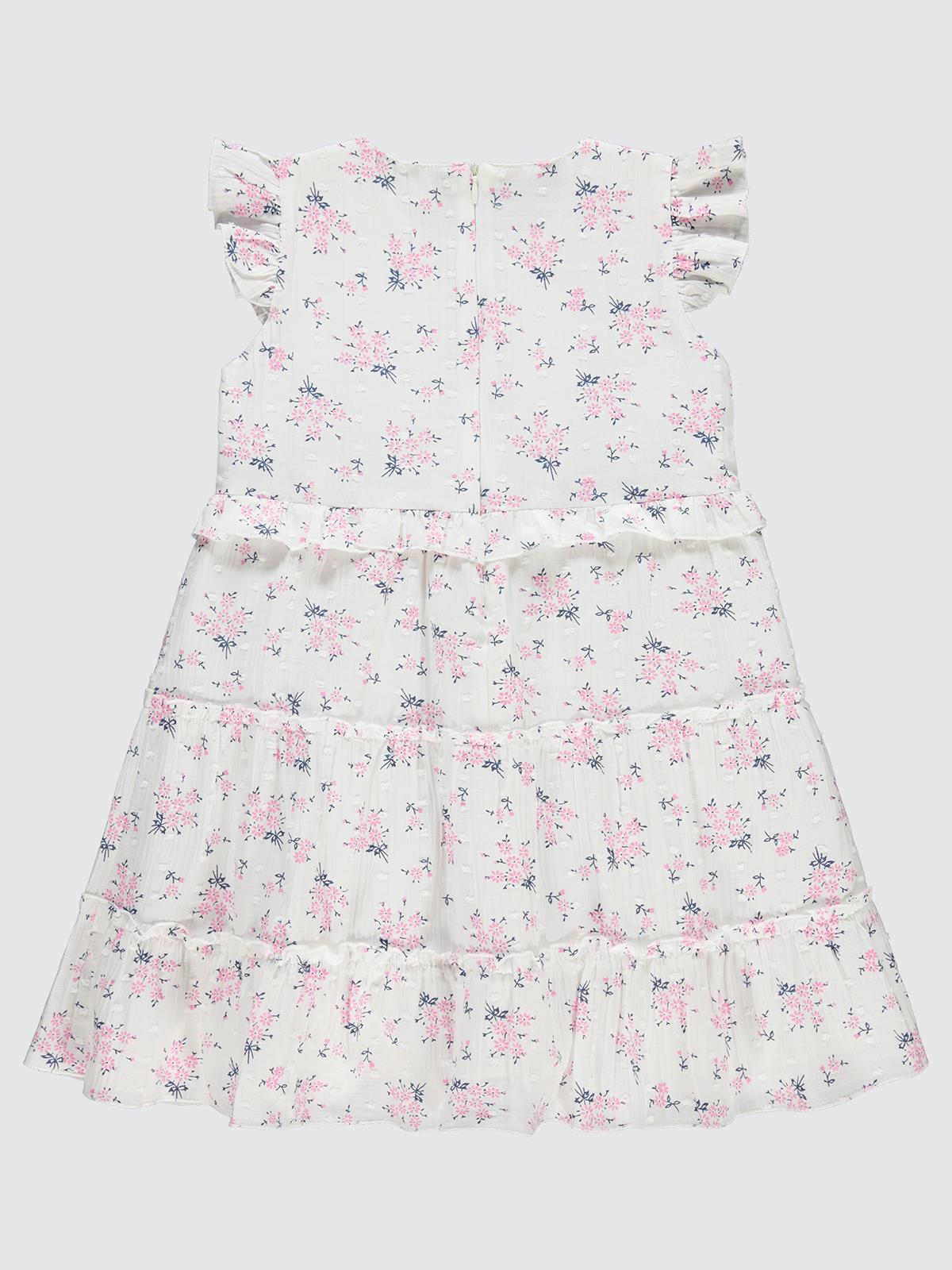 Civil Girls Çiçek Desenli 6-9 Yaş Elbise - Pembe