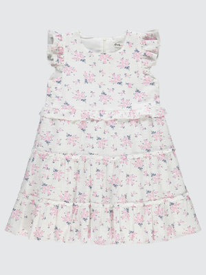 Civil Girls Çiçek Desenli 6-9 Yaş Elbise - Pembe