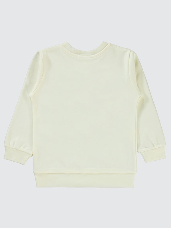 Civil Girls Papatya Baskılı 2-5 Yaş Sweatshirt - Ekru