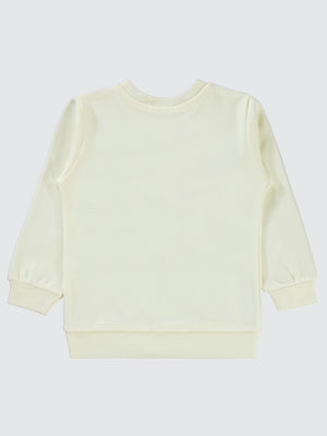 Civil Girls Papatya Baskılı 2-5 Yaş Sweatshirt - Ekru
