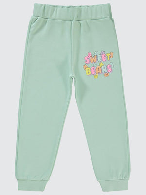 Civil Girls Sweet Bears Baskılı 2-5 Yaş Eşofman Altı - Yeşil