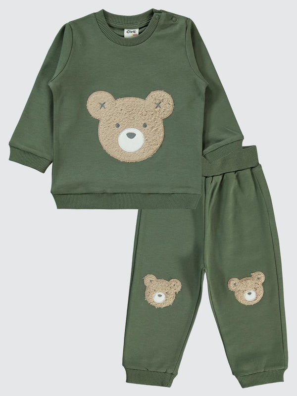 Civil Baby Ayıcık Nakışlı 6-18 Ay Takım - Haki