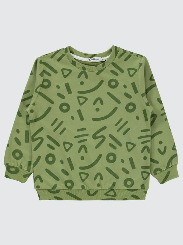 Civil Boys Empirme Karışık Desnli Basic 2-5 Yaş Sweatshirt - Haki