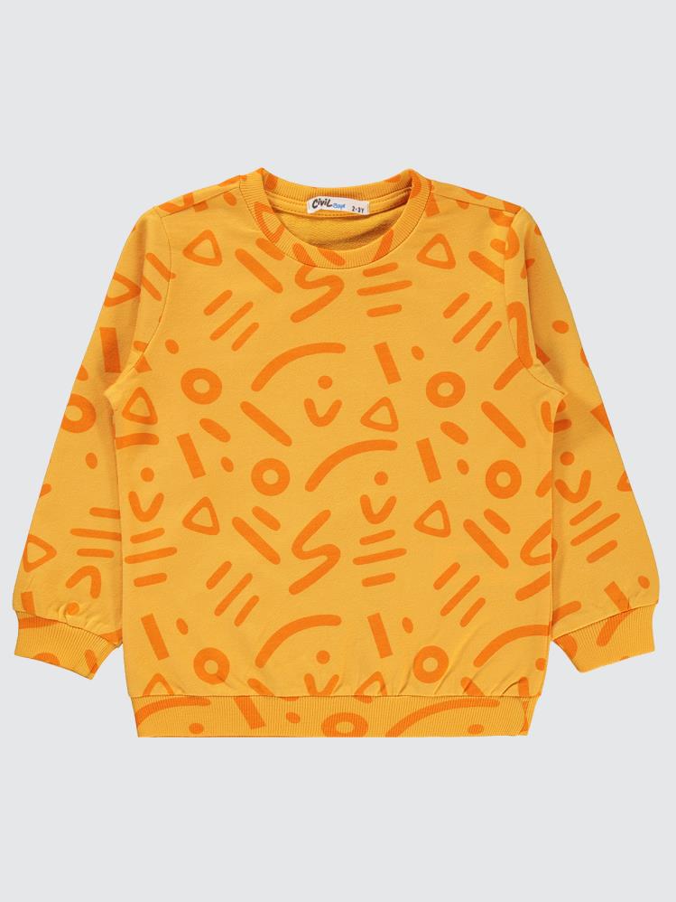Civil Boys Empirme Karışık Desnli Basic 2-5 Yaş Sweatshirt - Hardal