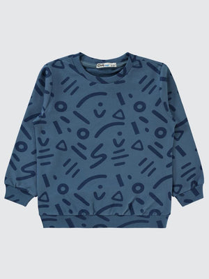 Civil Boys Empirme Karışık Desnli Basic 2-5 Yaş Sweatshirt - Mavi