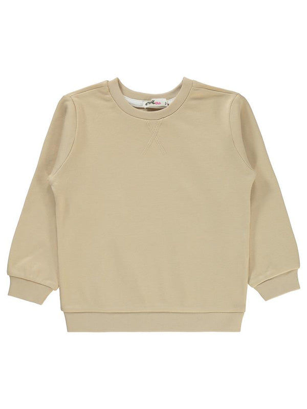 Civil Girls Düz 2-5 Yaş Sweatshirt - Bej