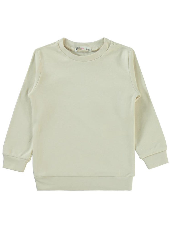 Civil Girls Düz 2-5 Yaş Sweatshirt - Ekru