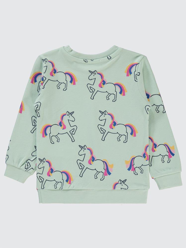 Civil Girls Unicorn Empirme 2-5 Yaş Sweatshirt - Yeşil