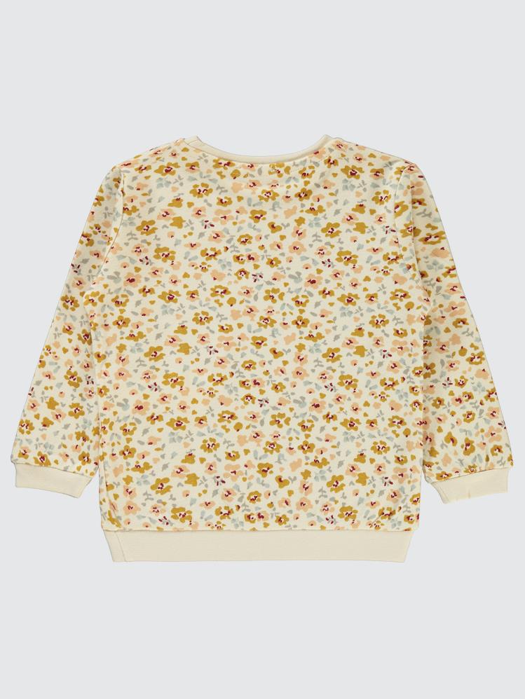 Civil Girls Çiçek Empirme 2-5 Yaş Sweatshirt - Beyaz