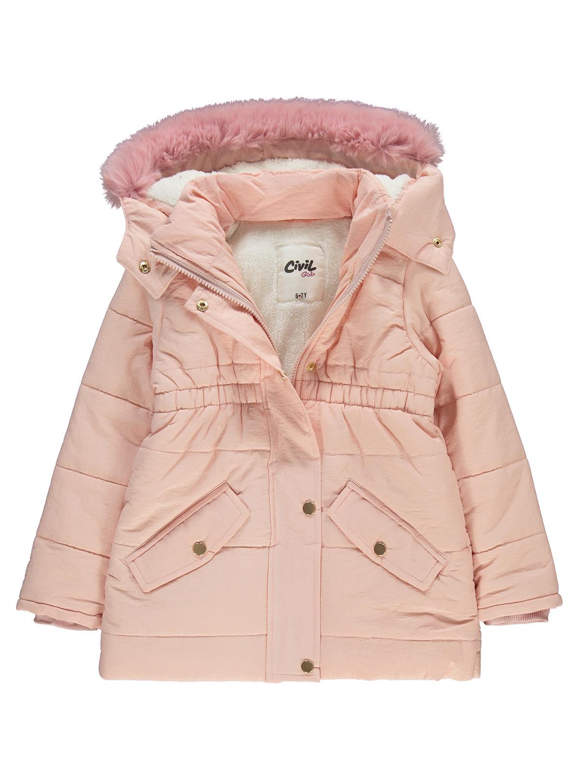 Civil Girls Bel Büzgülü 10-13 Yaş Mont - Pudra