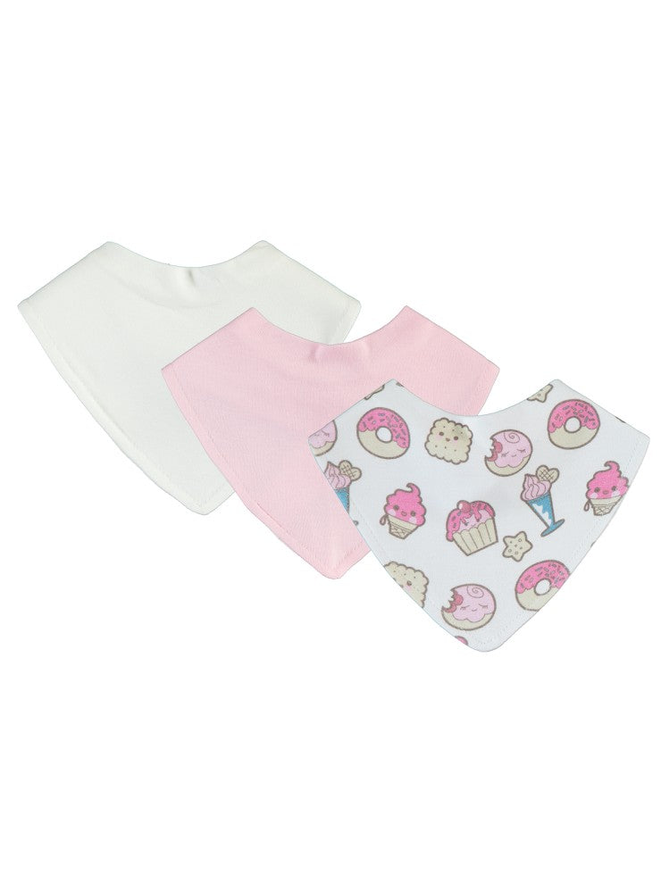 Civil Baby 3'Lü Atıştırmalık Baskılı Mama Önlüğü - Pembe