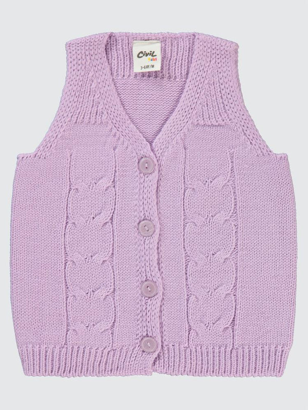 Civil Baby Saç Örgülü 3-18 Ay Yelek - Lila