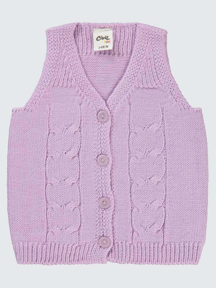 Civil Baby Saç Örgülü 3-18 Ay Yelek - Lila