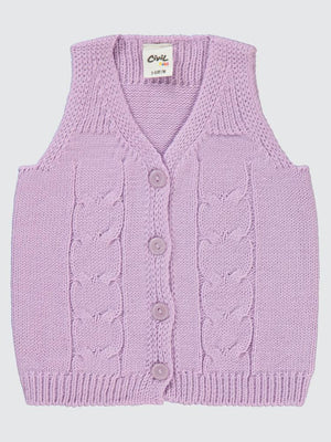 Civil Baby Saç Örgülü 3-18 Ay Yelek - Lila